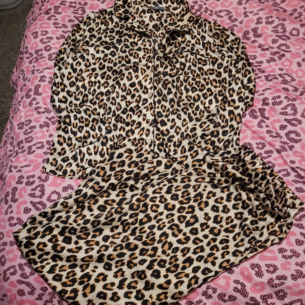 LOFT Pajama Set in Leopard Pattern